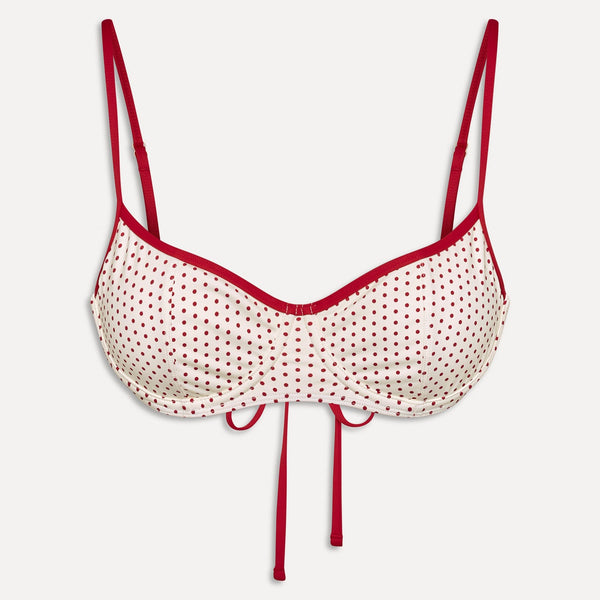 x BELLA HADID Cola Underwire Bikini Top - Strawberry Polka Dot