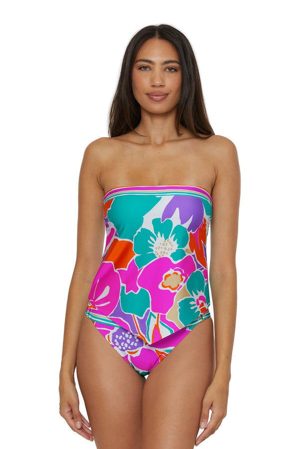 Handkerchief Tankini Swim Top - Amalfi