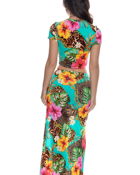 VISIONS OF PARADISE - Crop Top & Chain Skirt • Multicolor