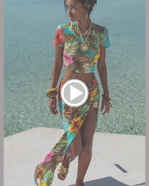 VISIONS OF PARADISE - Crop Top & Chain Skirt • Multicolor
